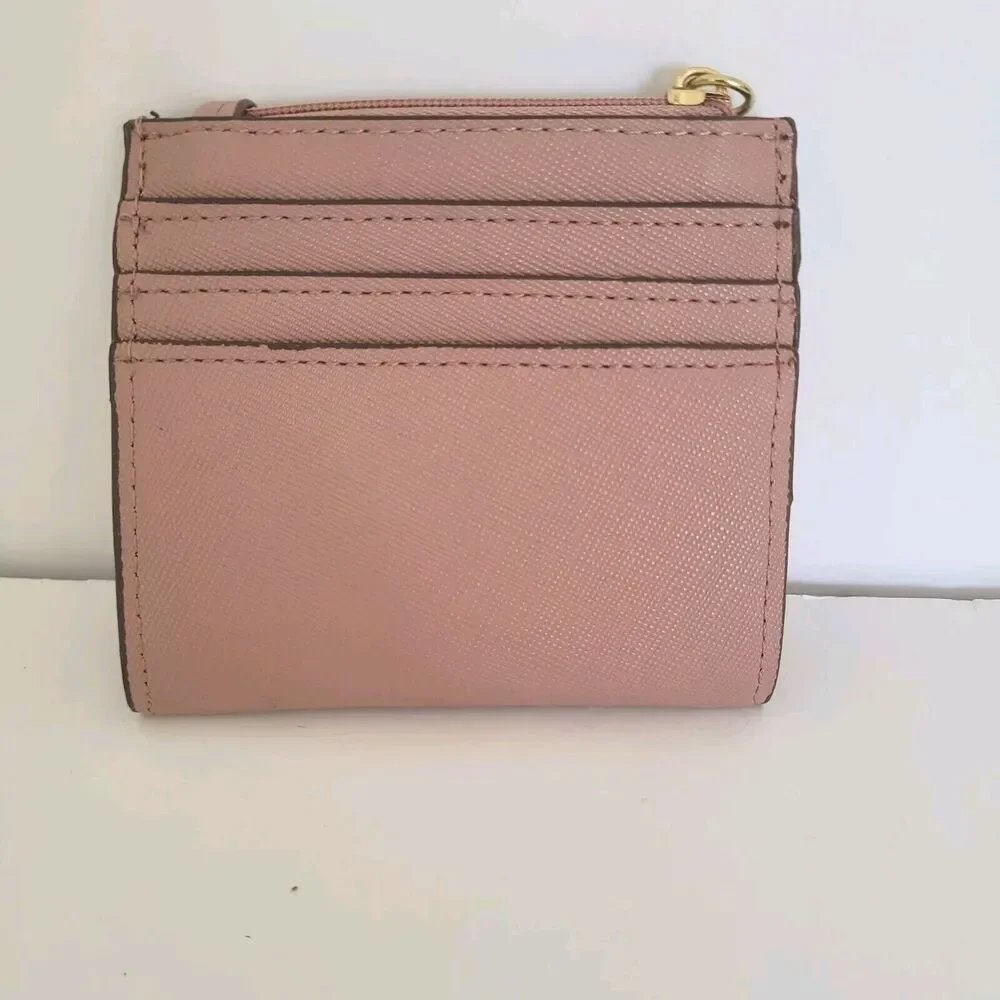 Anne Klein Small Mini Wallet Card Coin Holder Key Ring Compact‎ Light Blush Pink